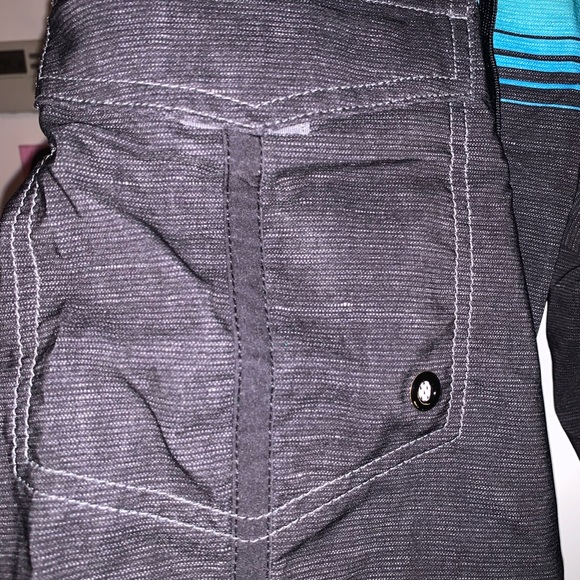 Mens Size 32 Grey and Blue Swim Trunks - Picture 4 of 15